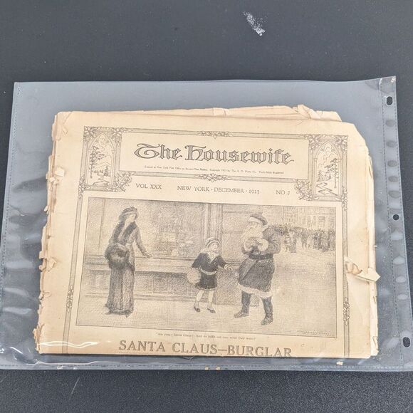 Other - Antique The Housewife Magazine New York December 1913‎ Ephemera Newspaper